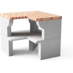 Movelar - module d'angle maipu plus xl pour barbecue en b�ton pr�fabriqu� (gris, orange - 95 x 58 x 58 ...