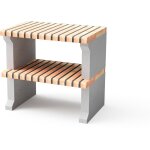 Movelar - trteau latral alcoa plus xl pour barbecue en bton prfabriqu (gris, orange - 86, 5 x 58 ...