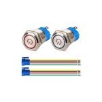 Mowze - 2pcs interrupteur  bouton poussoir  verrouillage 1no1nc acier inoxydable etanche 220v - 230v ...