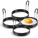 Mowze - anneaux d'?ufs en acier inoxydable, lot de 4, moule  pancake pour frire les ?ufs et les omelettes ...