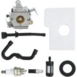 Ms170 ms180 carburateur kit pour stihl ms170 ms180 017018 tron�onneuse / tondeuses � gazon avec filtre ...