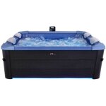 Spa rigide 6 places hydromassages. 4 coussins + bche incluse. oslo sapphire. l 160 x p 160 x h 65 cm. ...