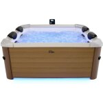Oslo amber spa rigide 6 places carr� beige hydromassages 4 coussins