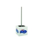 Brosse wc avec support mdf & acier inox carr blue xs msv