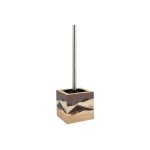 Msv - brosse wc avec support mdf & acier inox carr cottage sepia