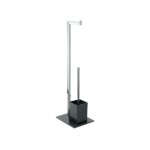 Combiné wc inox & verre noir msv Combiné wc inox & verre noir msv