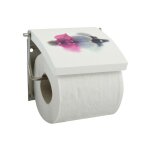 Porte rouleau papier wc mural mdf & inox borneo blanc msv