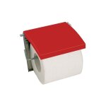 Porte rouleau papier wc mural mdf & inox rouge msv