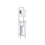 Porte rouleau papier wc réserve sur pied chromé gris msv Porte rouleau papier wc réserve sur pied chromé gris msv