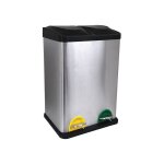 Msv - poubelle  pdale tri slectif inox 2x20l bross