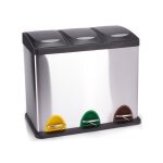 Poubelle  pdale tri slectif inox 3 bacs 8lx3 msv