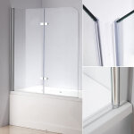 Mucola - 139x119 cloison de douche verre de cloison de baignoire pliante
