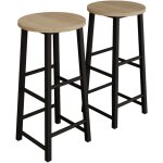 Muebles bonitos - lot de 2 tabourets de bar pieds en m�tal 33x71cm tabourets hauts de cuisine mod�le ...