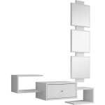 Muebles bonitos - meuble d'entrée 1 tiroir avec miroir console d'entrée vestiaire finition en couleur ... Muebles bonitos - meuble d'entrée 1 tiroir avec miroir console d'entrée vestiaire finition en couleur ...