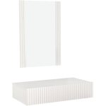 Muebles bonitos - meuble d'entre cannel 1 tiroir avec miroir vestiaire finition en couleur blanc mate ...