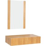 Muebles bonitos - meuble d'entr�e cannel� 1 tiroir avec miroir vestiaire finition en couleur ch�ne alba ...