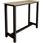 Muebles bonitos - table haute pieds en m�tal 120x100x40cm bar de cuisine mod�le ani noir et sonoma