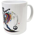 Mug en cramique blanche football