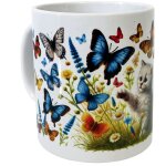 Mug chat et papillons