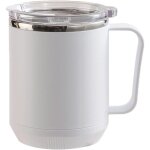 Mug isotherme en acier inoxydable avec couvercle, cadeau pour la famille et les amis, blanc