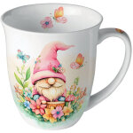 Mug lutin fleuri en porcelaine fine 400 ml