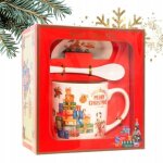 Mug de no�l ecarla dans un coffret avec soucoupe et cuill�re kb17wz2 400 ml