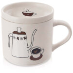 Mug en porcelaine avec couvercle 420 ml
