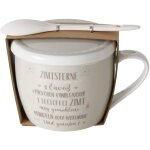Mug en porcelaine avec couvercle et cuillre, bakery, 600 ml