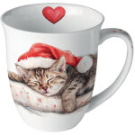 Mug en porcelaine fine chat endormi