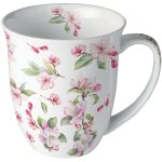 Mug en porcelaine fine fleurs de cerisier 0, 4 litre