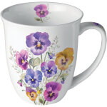 Mug en porcelaine fine pens�es ? 0, 4 litre