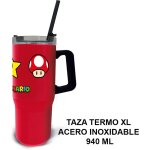 Mug thermos xl de acier inoxydable de 940 ml de super mario