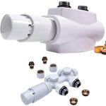 Multibloc avec thermostat, bloc de robinet d'angle et forme de passage pour radiateurs de salle de bain, ...