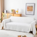 Multifonction serviette de canap� housse de lit grande taille housse de canap� 3 places 180x230cm blanc ...