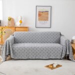 Ersandy - multifonctionnel jet de lit ou jet de canap, entrelacement gris et blanc couverture de canap ...