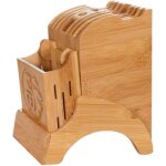 Multifonctionnel support de rangement de cuisine - bloc de couteaux de cuisine en bambou porte - couteaux ...