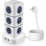 Multiprise 12 prises avec 4 ports usb de charge rapide, ignifuge haute temp�rature, tour multiprise adapt�e ...