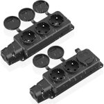 Multiprise 3 prises, prise ext�rieure �tanche ip54, prises de contact de protection avec couvercle rabattable, ...