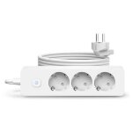 Multiprise 3 prises avec fiches plates commut�es, bloc 3 prises, rallonge 230 v 1, 8 m, blanc