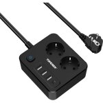 Multiprise 6 en 1 avec usb, bloc multiprise 2 prises et 4 ports usb (4000w), prise multi parasurtenseur ...