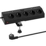 Multiprise bureau avec usb c pd 20w, table avec 5 prises secteur et 8 usb, 4000w avec interrupteur et ...
