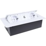 Multiprise escamotable à encastrer 2 prises schuko, 2 ports usb(a + c) et câble de 3 mètres pour bureau, ... Multiprise escamotable à encastrer 2 prises schuko, 2 ports usb(a + c) et câble de 3 mètres pour bureau, ...