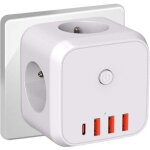 Multiprise murale 7 1 avec protection contre surcharges&parasurtenseurs, xu, multiprise 4000w / 16a porte ...