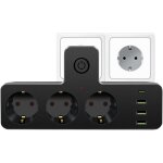 Multiprise murale, multiprise avec interrupteur 3 usb et 1 type c, 7 en 1 prise multiple, multiprise ...