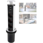 Multiprise, r�tractable et multifonctionnelle, design escamotable, 3 prises + 2 ports usb, id�ale pour ...