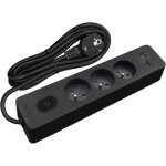 Multiprise seldur g3fu22s, 3 prises type e + interrupteur, usb a + c charge standard 12w, noir, cble ...