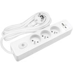 Multiprise seldur g3fu52b, 3 prises type e + interrupteur, usb a + c charge standard 12w, blanc, c�ble ...