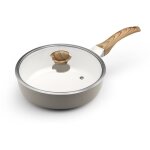 Mythic - sauteuse 24 cm avec revtement en cramique blanche et couvercle