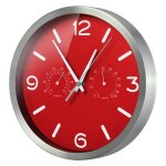 Mytime nd thermo - hygro horloge murale radio - pilot�e silencieuse avec cadre en acier inoxydable et ...