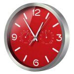 Mytime nd thermo - hygro horloge murale radio - pilote silencieuse avec cadre en acier inoxydable et ...